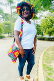 Kente Brimmed Hat and Messenger Bag