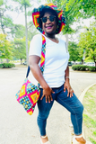 Kente Brimmed Hat and Messenger Bag