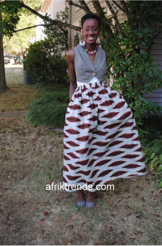 African print Ankara skirt with pockets