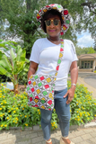 African Print Hat and Messenger Bag