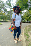 Kente Brimmed Hat and Messenger Bag