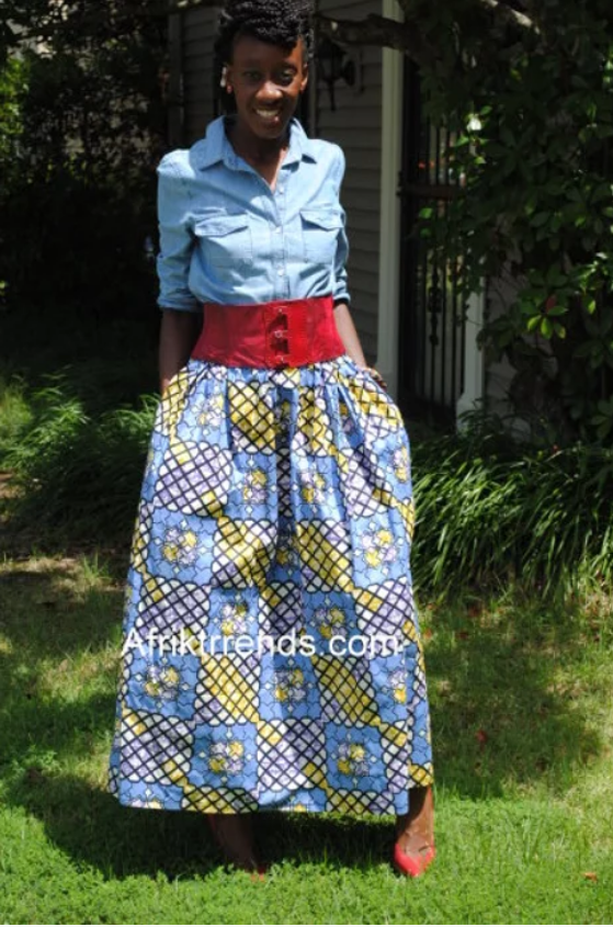 African print Ankara skirt with pockets
