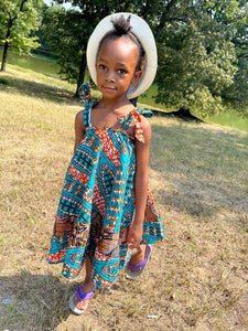 Girl’s African Ankara Print Summer Dress