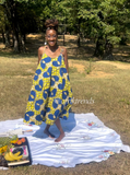 Ankara African Dress With Matching Headwrap