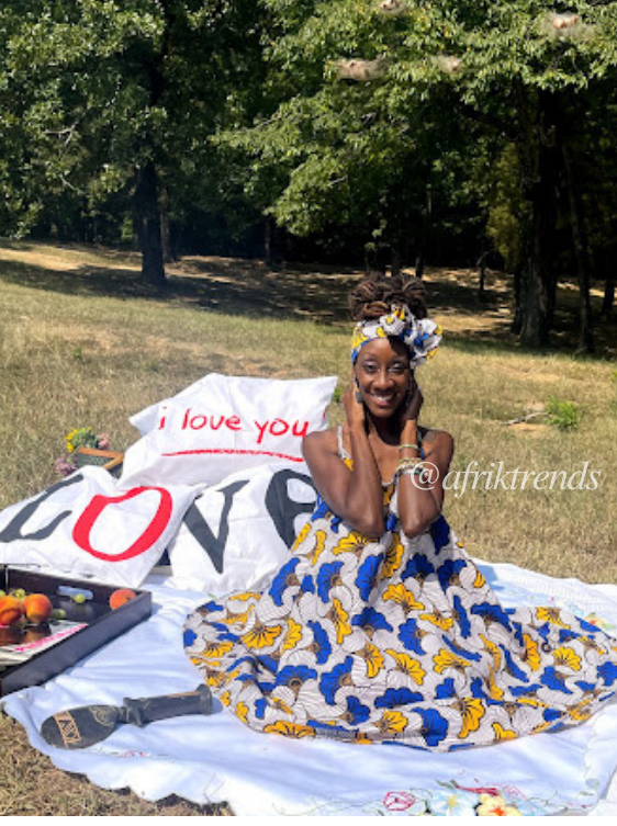 Ankara African Dress With Matching Headwrap