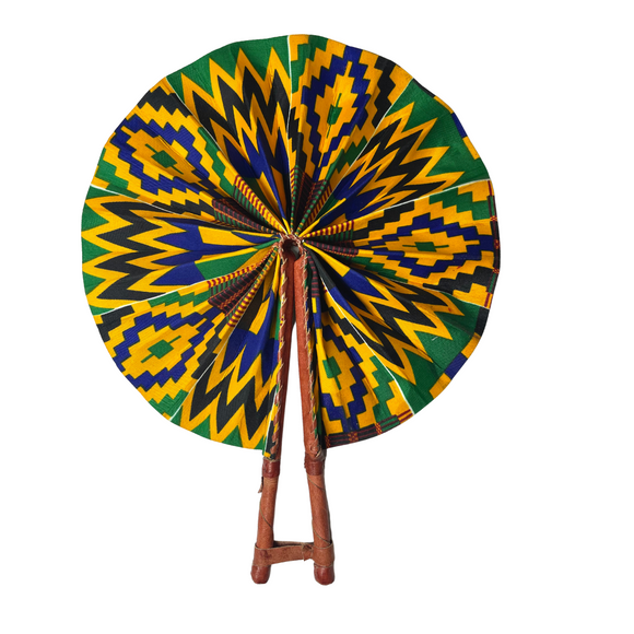 Kente Fabric  Leather Fan