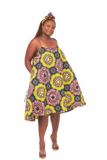 Ankara Spaghetti Strap Swing Flowy Summer With Matching Headwrap