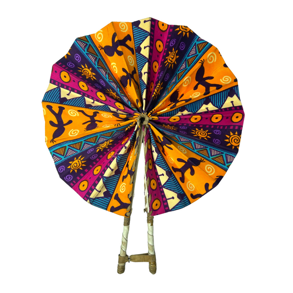 African Sun Print Ankara Fan