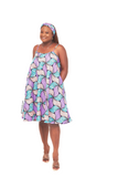 Ankara Spaghetti Strap Swing Flowy Summer With Matching Headwrap