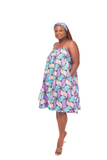 Ankara Spaghetti Strap Swing Flowy Summer With Matching Headwrap