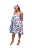 Ankara Spaghetti Strap Swing Flowy Summer With Matching Headwrap