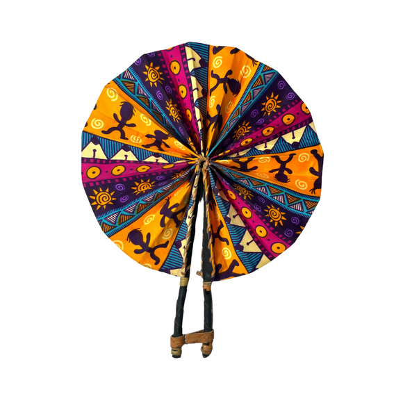 African Print Hand  Fan