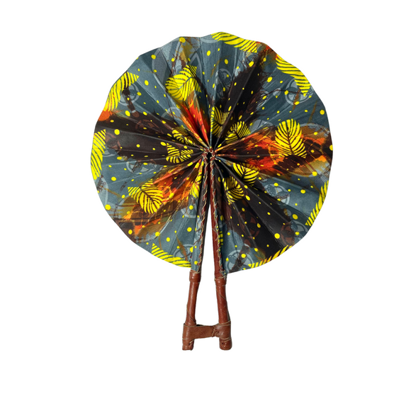 African Ankara Hand Folding Fan