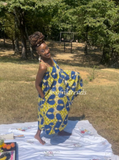 Ankara African Dress With Matching Headwrap