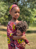 Me and my Doll Twin Ankara Dress Headband set