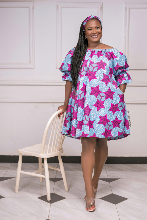 YAYI African print-off shoulders swing dress