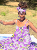 Ankara African Dress With Matching Headwrap