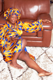 Gold Satin Robe and Bonnet