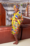 Floral Satin Robe and Bonnet