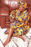 Gold Satin Robe and Bonnet
