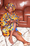 Gold Satin Robe and Bonnet