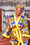 Floral Satin Robe and Bonnet