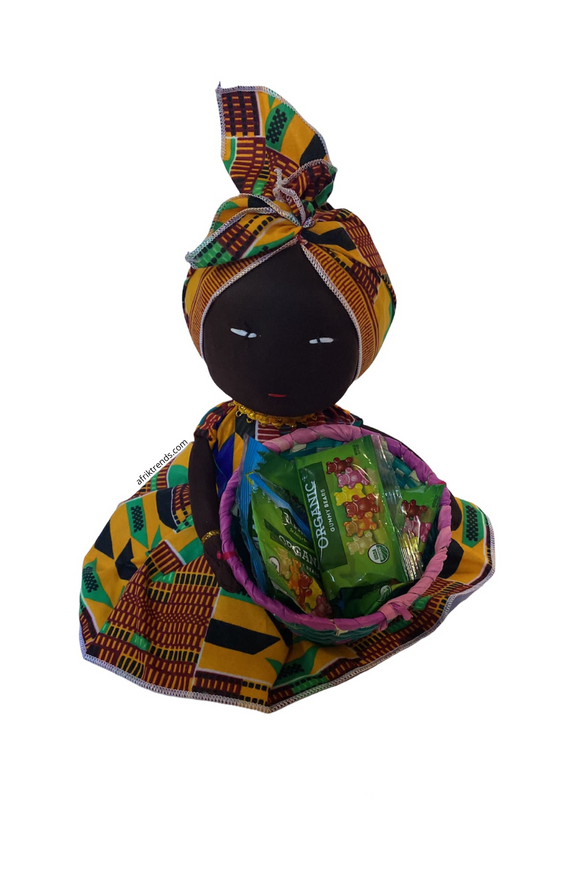 Handmade African Candy Bowl Basket Doll