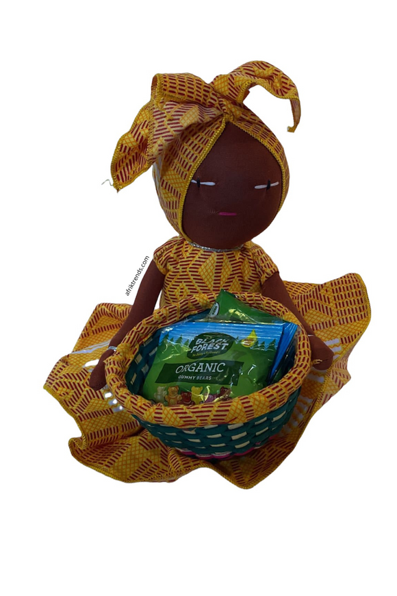 Handmade African Candy Bowl Basket Doll