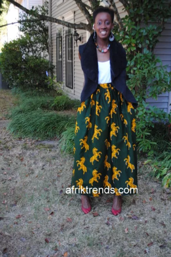 African print Ankara skirt with pockets