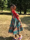 Girl’s African Ankara Print Summer Dress