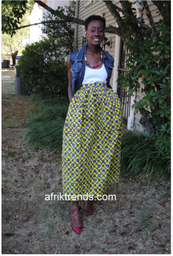 African print Ankara skirt with pockets
