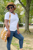 Kente Brimmed Hat and Messenger Bag