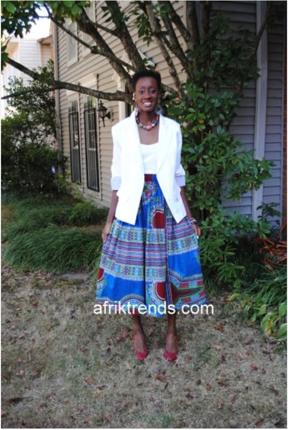 African print Ankara skirt with pockets