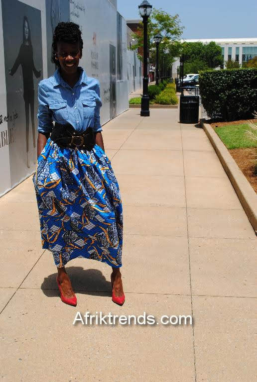 African print maxi skirt