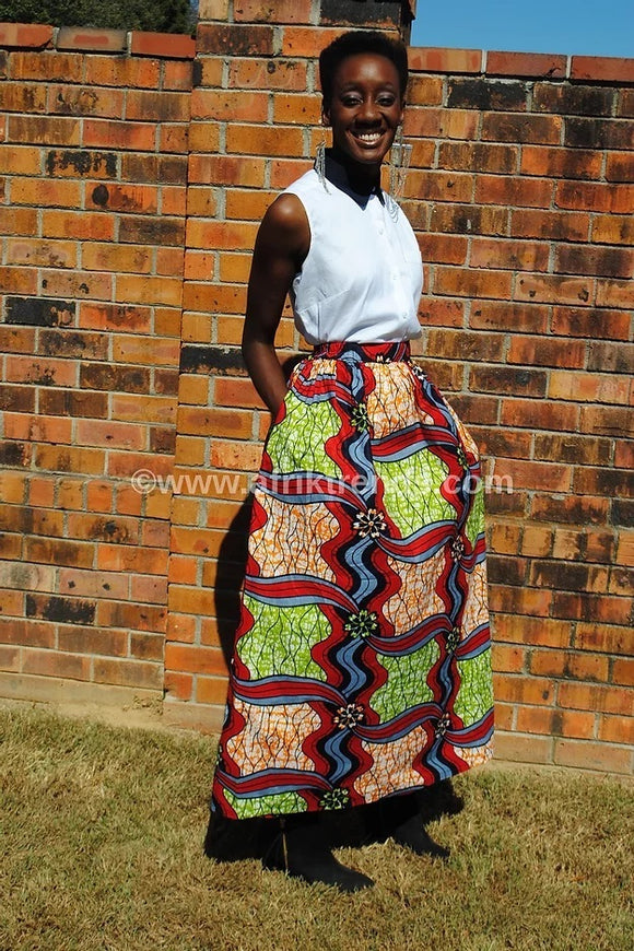 African print maxi skirt