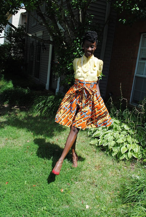 African print skirt