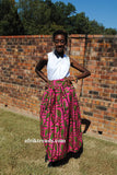 African print skirt with pockets