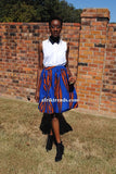 African print skirt with pockets