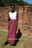 African print skirt with pockets