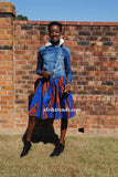 African print skirt with pockets