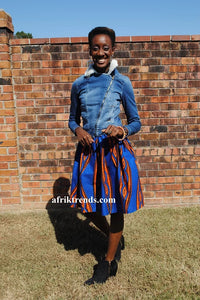 African print skirt with pockets