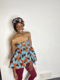 Magic peplum African print Ankara top