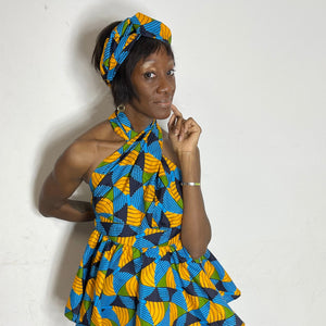 Magic peplum African print Ankara top