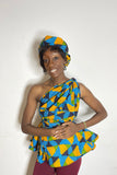 Magic peplum African print Ankara top