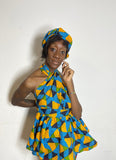 Magic peplum African print Ankara top