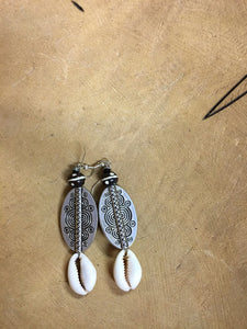 Bone Silver Ethnic Earrings