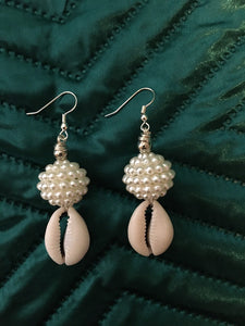 Bone Silver Ethnic Earrings