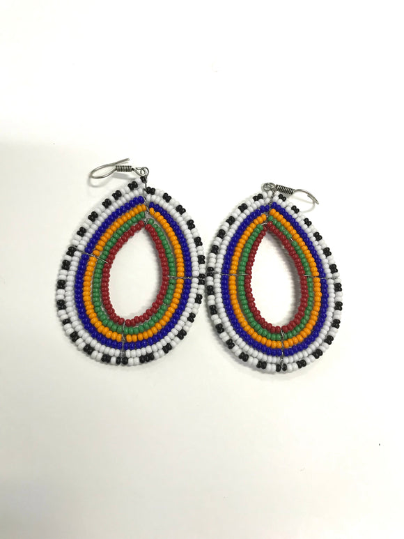 African Beaded Cowrie shells Earrings