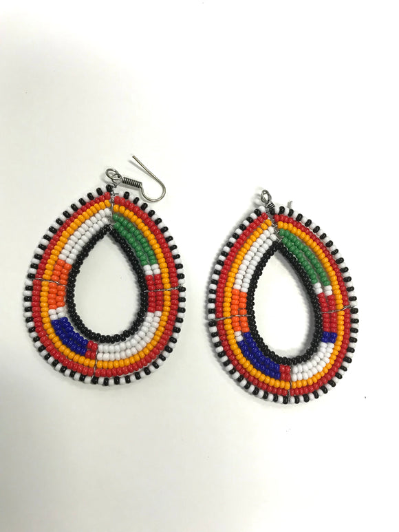 African Beaded Cowrie shells Earrings