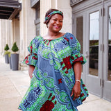YAYI African print-off shoulders swing dress